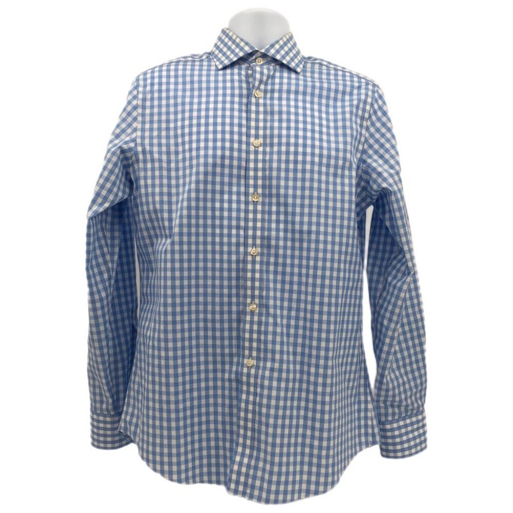 Charles Tyrwhitt Blue & White Slim Fit Button-Up Shirt | Breathable Cotton
